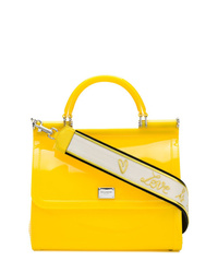 Желтая кожаная сумка через плечо от Dolce & Gabbana