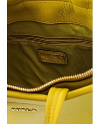 Желтая кожаная сумка через плечо от Furla
