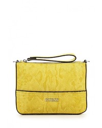 Желтая кожаная сумка через плечо от GUESS
