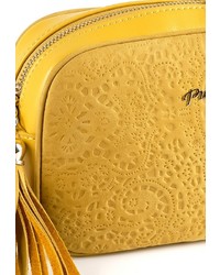 Желтая кожаная сумка через плечо от Piero