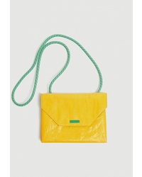 Желтая кожаная сумка через плечо от Pull&Bear