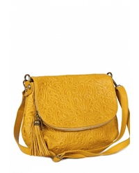 Желтая кожаная сумка через плечо от Sefaro Exotic