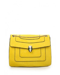 Желтая кожаная сумка через плечо