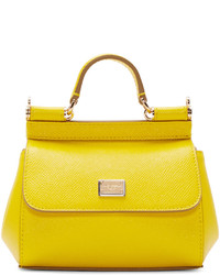 Женская желтая кожаная сумка от Dolce & Gabbana
