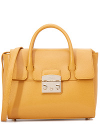 Женская желтая кожаная сумка от Furla