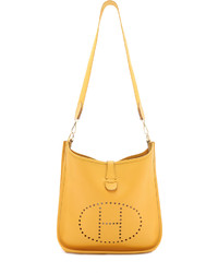 Женская желтая кожаная сумка от Hermes