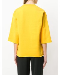 Женская желтая кофта с коротким рукавом с вышивкой от Golden Goose Deluxe Brand