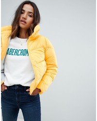 Женская желтая куртка-пуховик от Abercrombie & Fitch