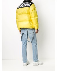 Мужская желтая куртка-пуховик от Moschino