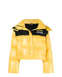 Женская желтая куртка-пуховик от Miu Miu