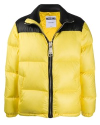 Мужская желтая куртка-пуховик от Moschino