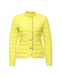 Женская желтая куртка-пуховик от Troll