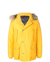 Мужская желтая куртка-пуховик от Woolrich