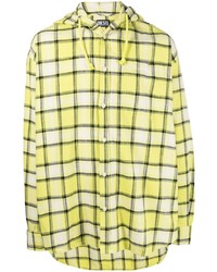 Мужская желтая куртка-рубашка в клетку от Diesel