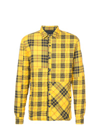 Мужская желтая куртка-рубашка в шотландскую клетку от Mostly Heard Rarely Seen