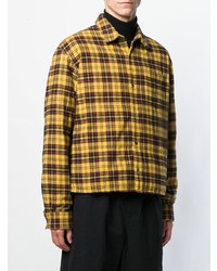 Мужская желтая куртка-рубашка в шотландскую клетку от Undercover