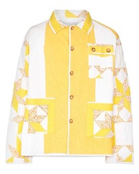 Мужская желтая куртка-рубашка с принтом от Bode