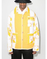 Мужская желтая куртка-рубашка с принтом от Bode