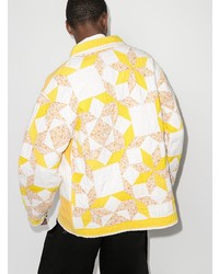 Мужская желтая куртка-рубашка с принтом от Bode