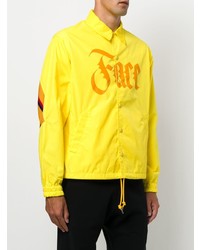 Мужская желтая куртка-рубашка с принтом от Facetasm