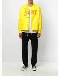 Мужская желтая куртка-рубашка с принтом от Facetasm