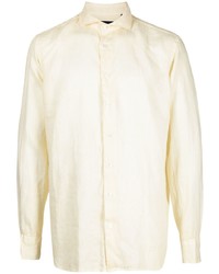 Мужская желтая льняная рубашка с длинным рукавом от Lardini