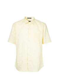 Мужская желтая льняная рубашка с коротким рукавом от D'urban
