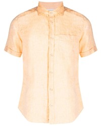 Мужская желтая льняная рубашка с коротким рукавом от Glanshirt