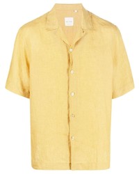 Мужская желтая льняная рубашка с коротким рукавом от Paul Smith
