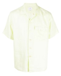 Мужская желтая льняная рубашка с коротким рукавом от PS Paul Smith