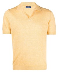Мужская желтая льняная футболка-поло от Barba