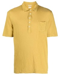 Мужская желтая льняная футболка-поло от Massimo Alba