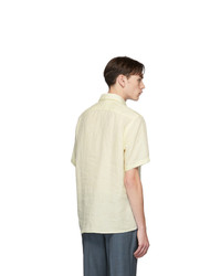Мужская желтая льняная футболка-поло от BOSS