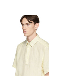Мужская желтая льняная футболка-поло от BOSS