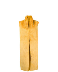 Женская желтая меховая безрукавка от Liska