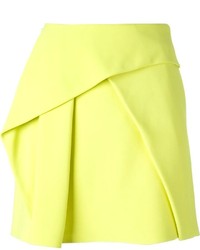 Желтая мини-юбка со складками