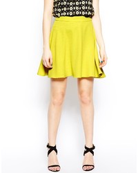 Желтая мини-юбка со складками от Asos
