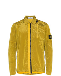 Мужская желтая нейлоновая куртка-рубашка от Stone Island