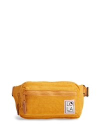 Желтая поясная сумка из плотной ткани