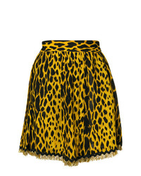 Желтая пышная юбка с леопардовым принтом от Versace Vintage