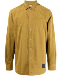 Мужская желтая рубашка с длинным рукавом в вертикальную полоску от Paul Smith