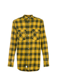 Мужская желтая рубашка с длинным рукавом в шотландскую клетку от Department 5