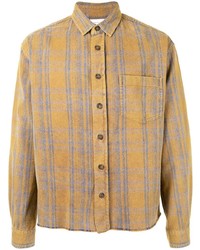 Мужская желтая рубашка с длинным рукавом в шотландскую клетку от John Elliott