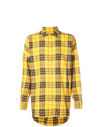 Мужская желтая рубашка с длинным рукавом в шотландскую клетку от Mostly Heard Rarely Seen