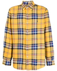 Мужская желтая рубашка с длинным рукавом в шотландскую клетку от Polo Ralph Lauren