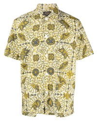 Мужская желтая рубашка с длинным рукавом с принтом от Beams Plus
