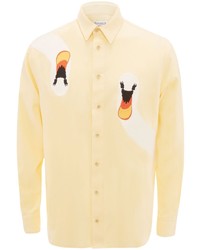 Мужская желтая рубашка с длинным рукавом с принтом от JW Anderson