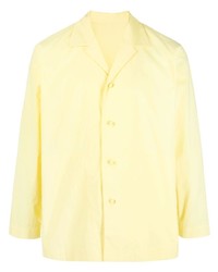 Мужская желтая рубашка с длинным рукавом от Homme Plissé Issey Miyake