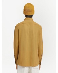 Мужская желтая рубашка с длинным рукавом от Zegna