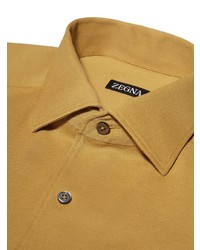Мужская желтая рубашка с длинным рукавом от Zegna